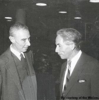 With Robert Oppenheimer, 1958